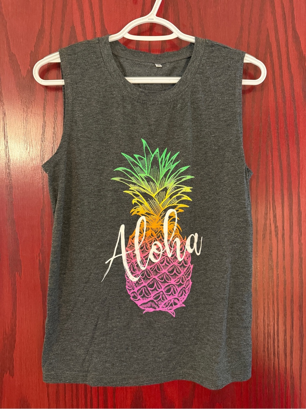 Women’s Charcoal Aloha Pineapple Graphic Tank Top